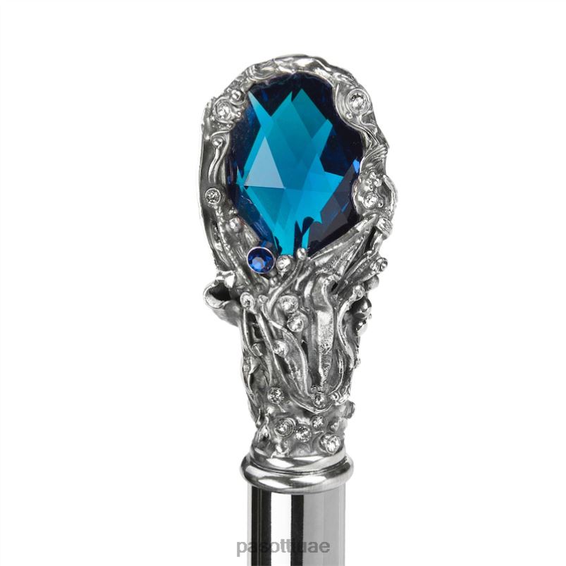 مظلة | 478 6768-1 w68blu - مظلة سوداء بمقبض جوهرة زرقاء فاخرة PASOTTI Z446V50